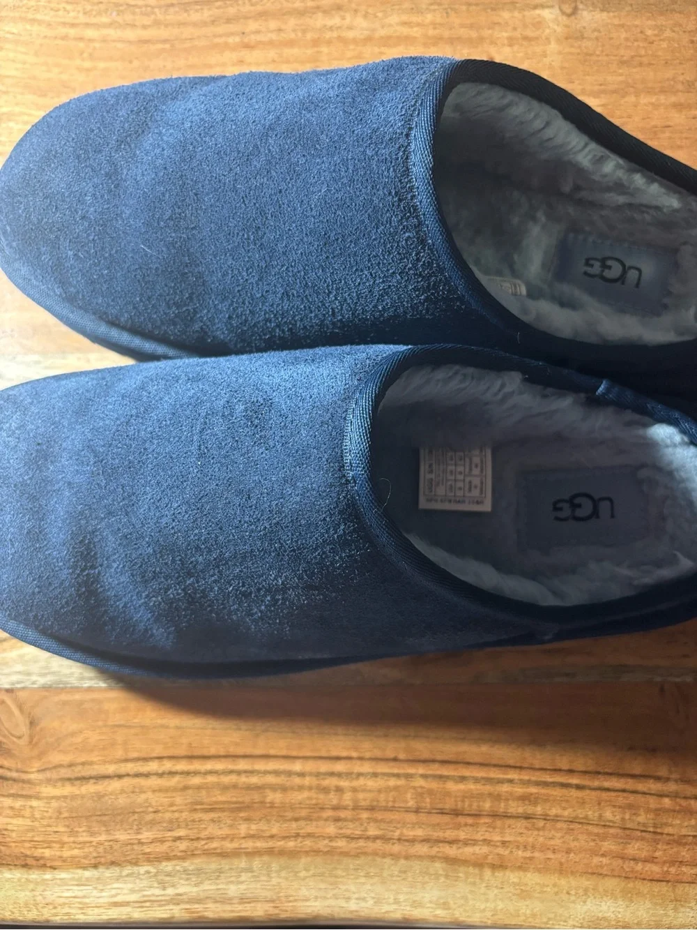 UGG Navy Blue Suede Slip-On House Slippers